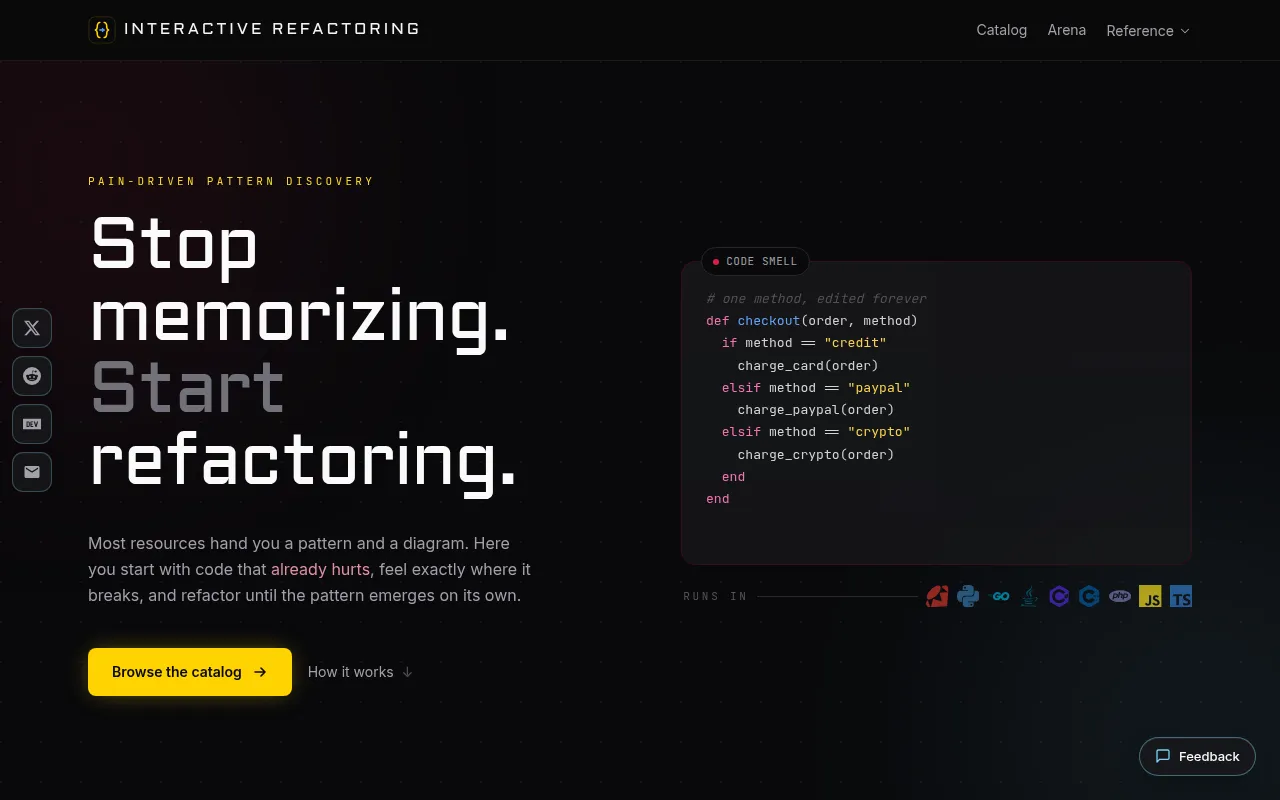 Interactive Refactoring website preview